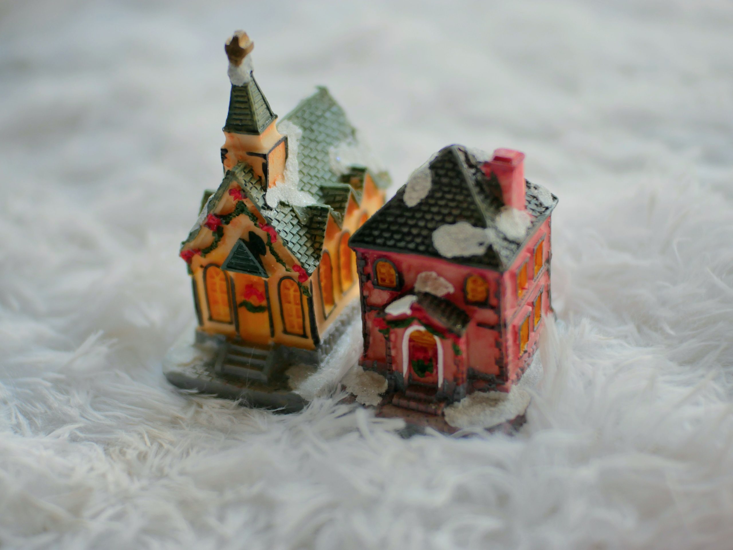 Mini maisons enneigées village noël décoratif